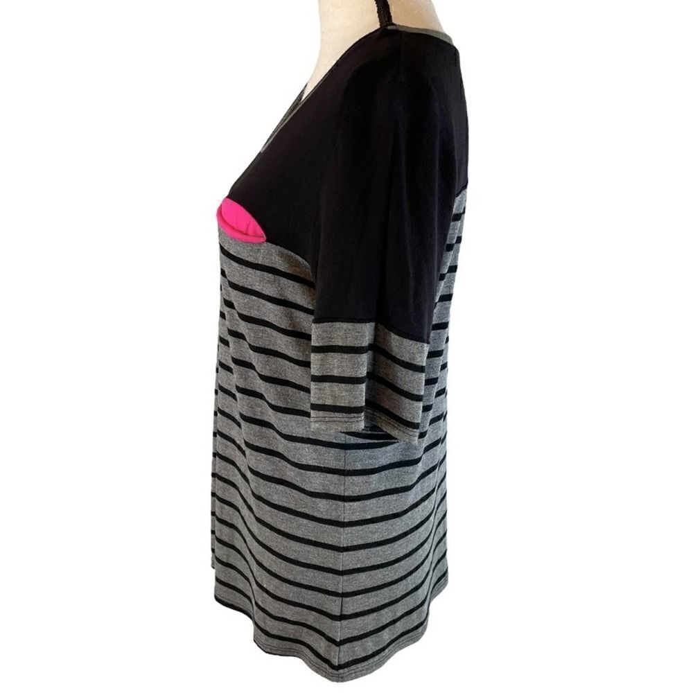 Valerie Bertinelli Striped Scoop Neck Short Sleeve Tee Medium - Picture 3 of 8